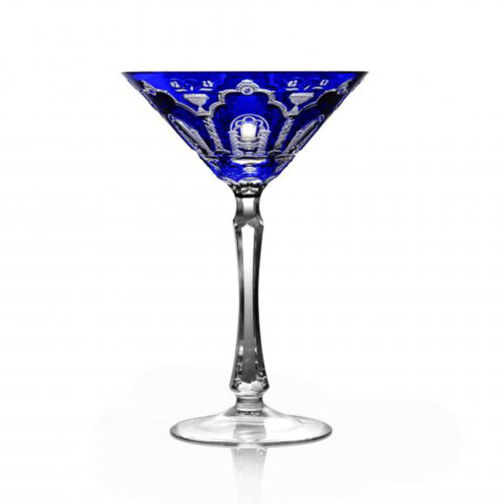 Athens Cobalt Martini Glass by Varga Crystal