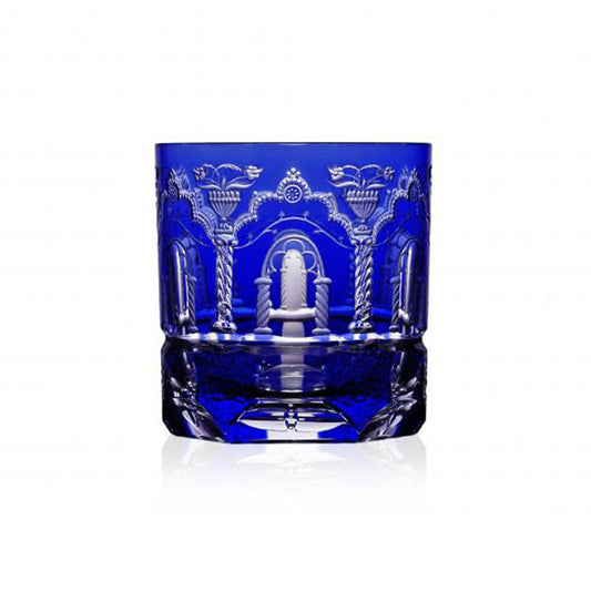 Athens Cobalt Old Fashioned Glass by Varga Crystal