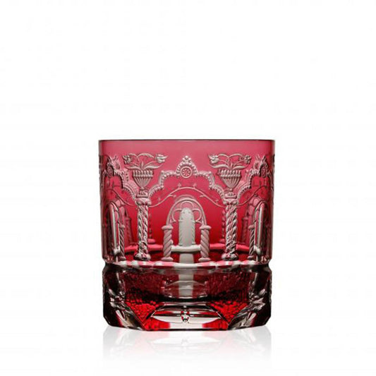 Athens Raspberry Old Fashioned Glass by Varga Crystal