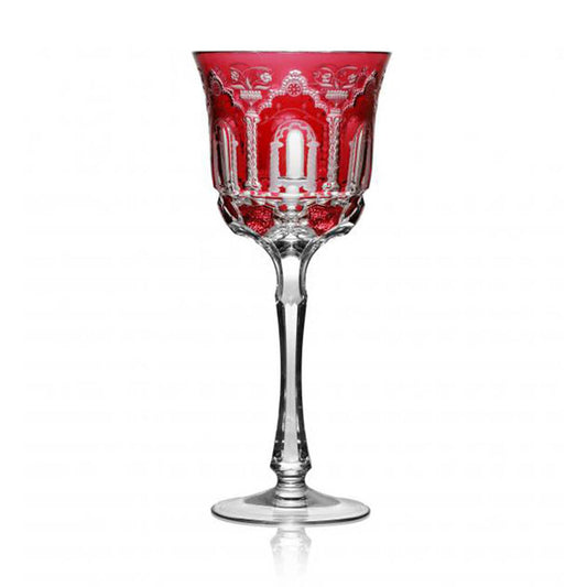 Athens Raspberry Water Glass by Varga Crystal