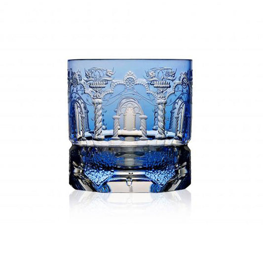 Athens Sky Blue Old Fashioned Glass by Varga Crystal