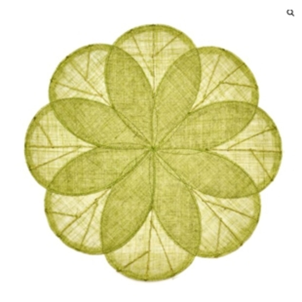 Avocado Sinamay Flower Placemat by Deborah Rhodes