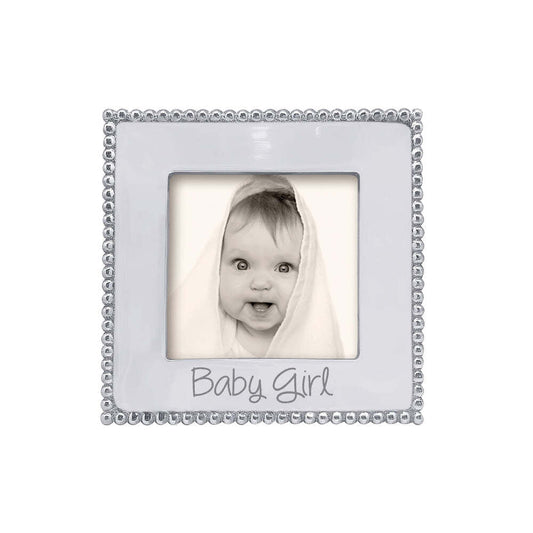 Baby Girl Beaded 4X4 Frame by Mariposa