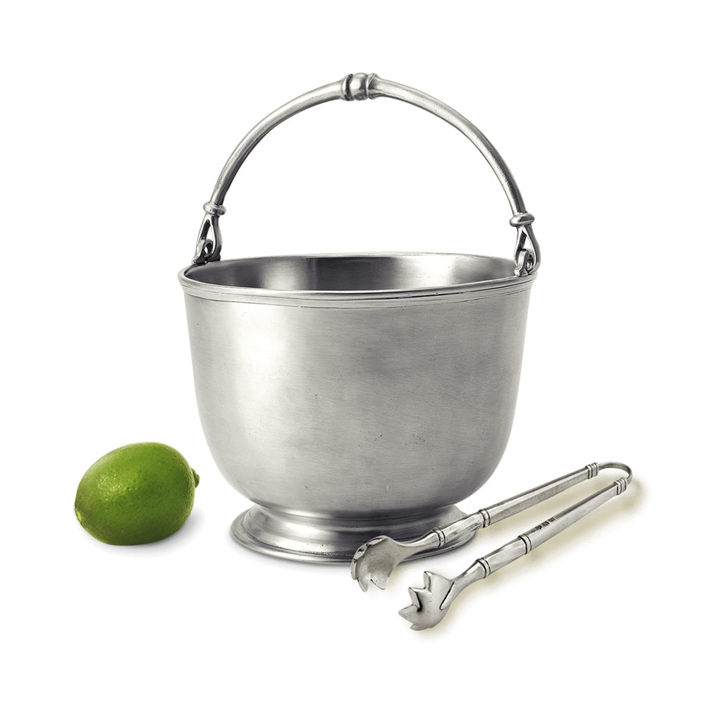 Bar Ice Bucket With Tongs Set by Match Pewter