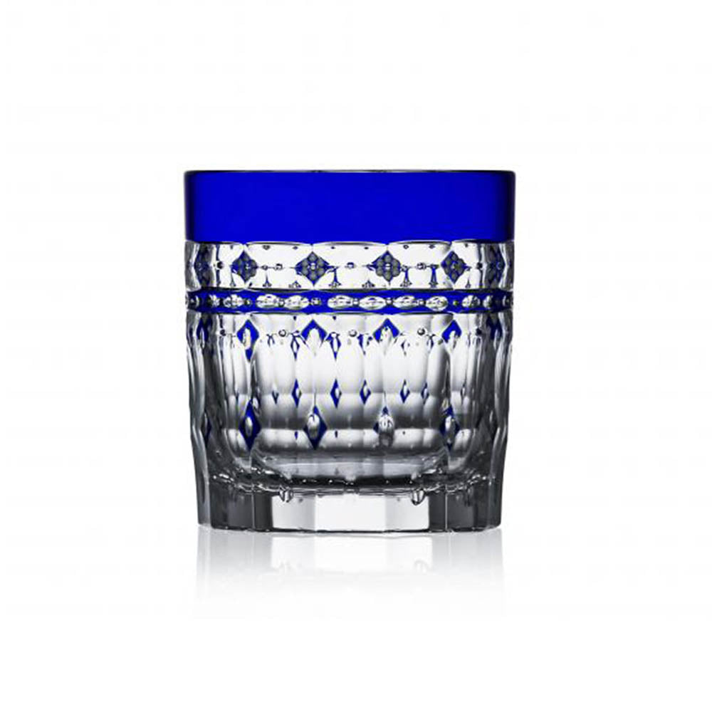 Barcelona Cobalt Old Fashioned Glass by Varga Crystal