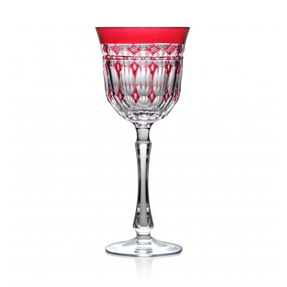 Barcelona Raspberry Water Glass by Varga Crystal