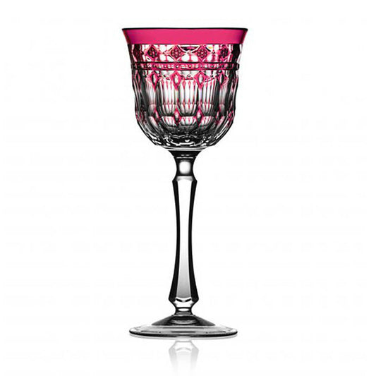 Barcelona Raspberry Wine Hock by Varga Crystal