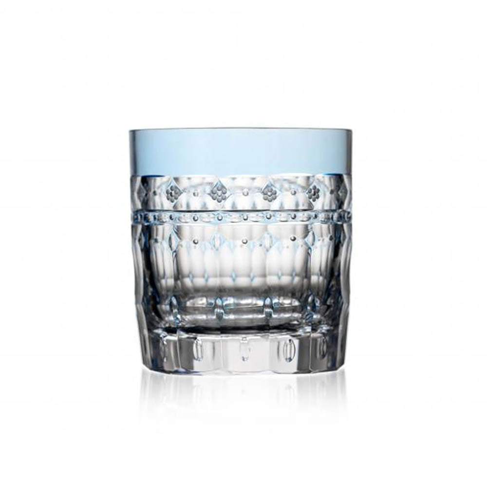 Barcelona Sky Blue Old Fashioned Glass by Varga Crystal