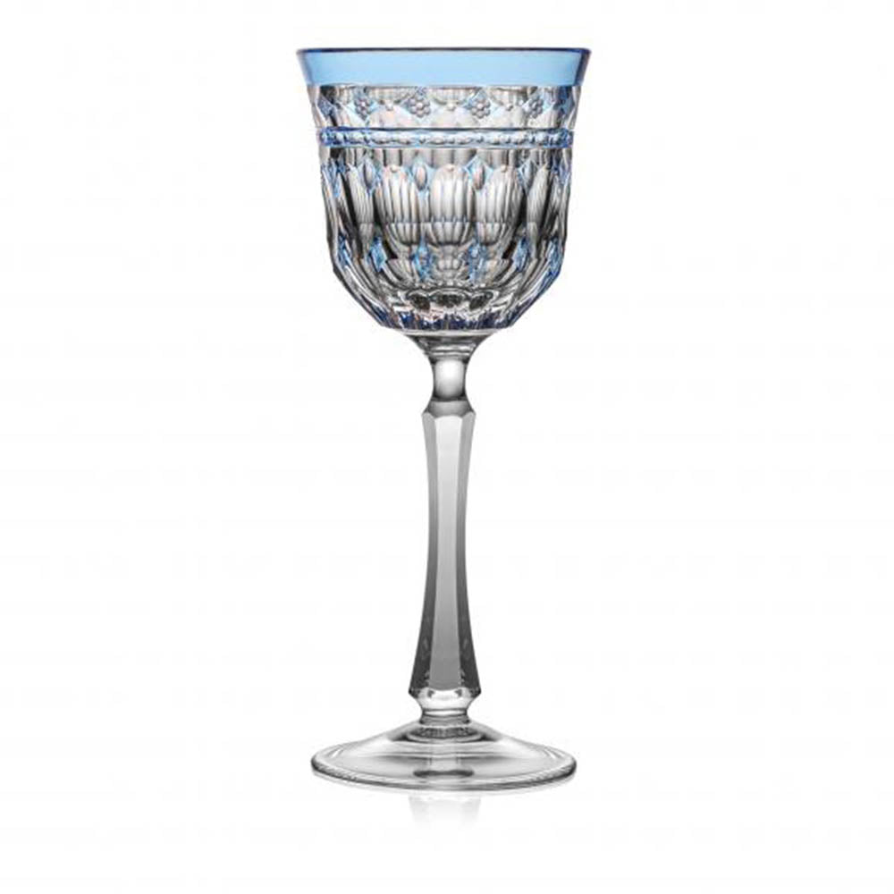 Barcelona Sky Blue Wine Hock by Varga Crystal