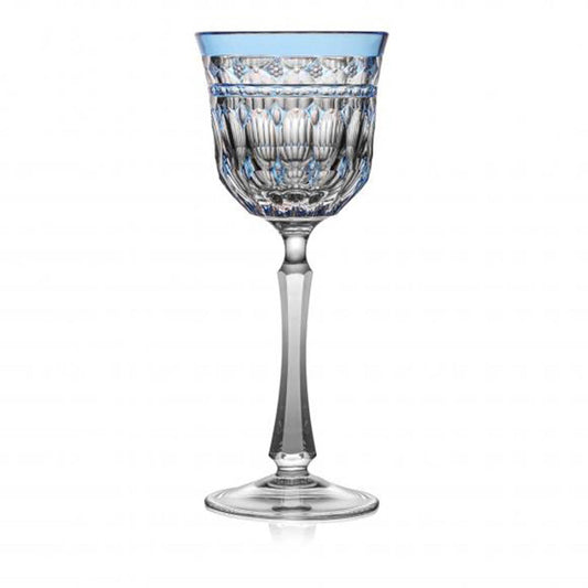 Barcelona Sky Blue Wine Hock by Varga Crystal