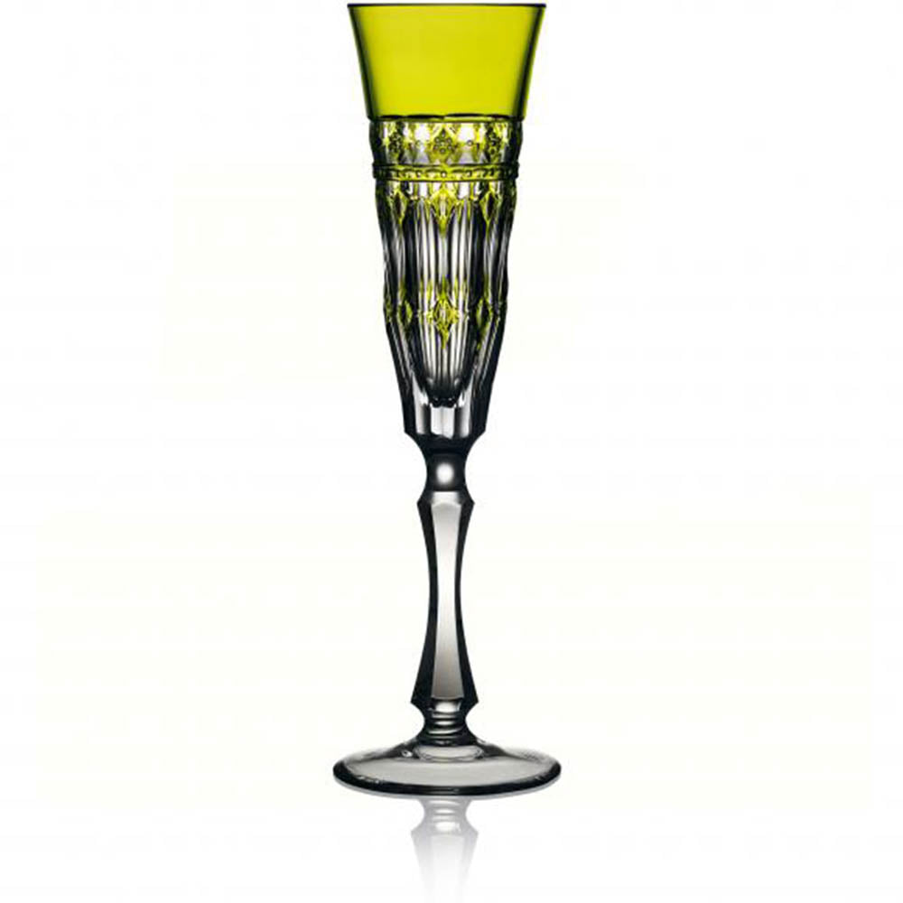 Barcelona Yellow-Green Flute by Varga Crystal