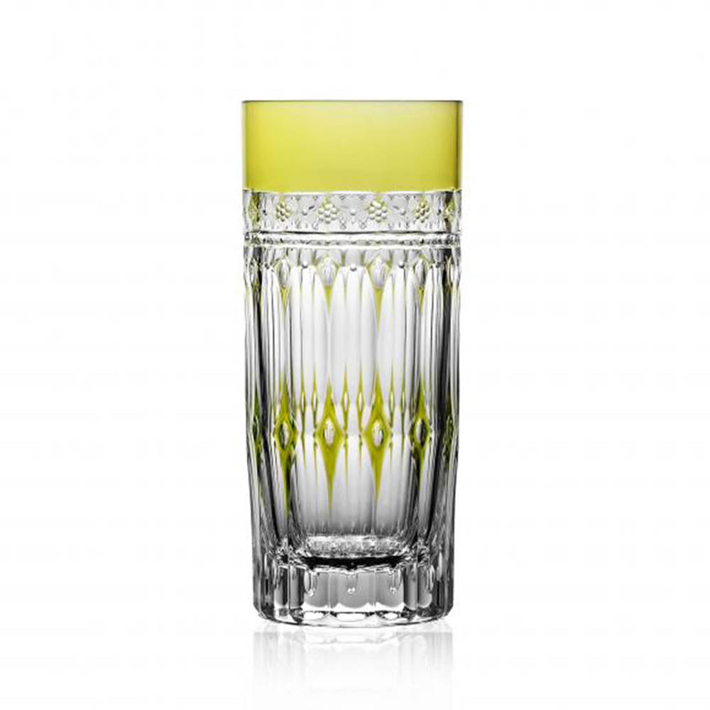 Barcelona Yellow-Green Highball by Varga Crystal