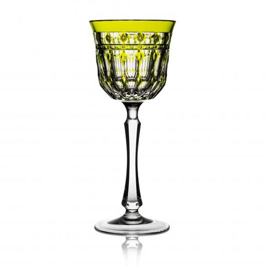 Barcelona Yellow-Green Wine Hock by Varga Crystal