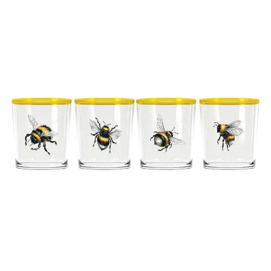 Bees' Knees Suite Of 4 Double Old-Fashioned Glasses by Mariposa