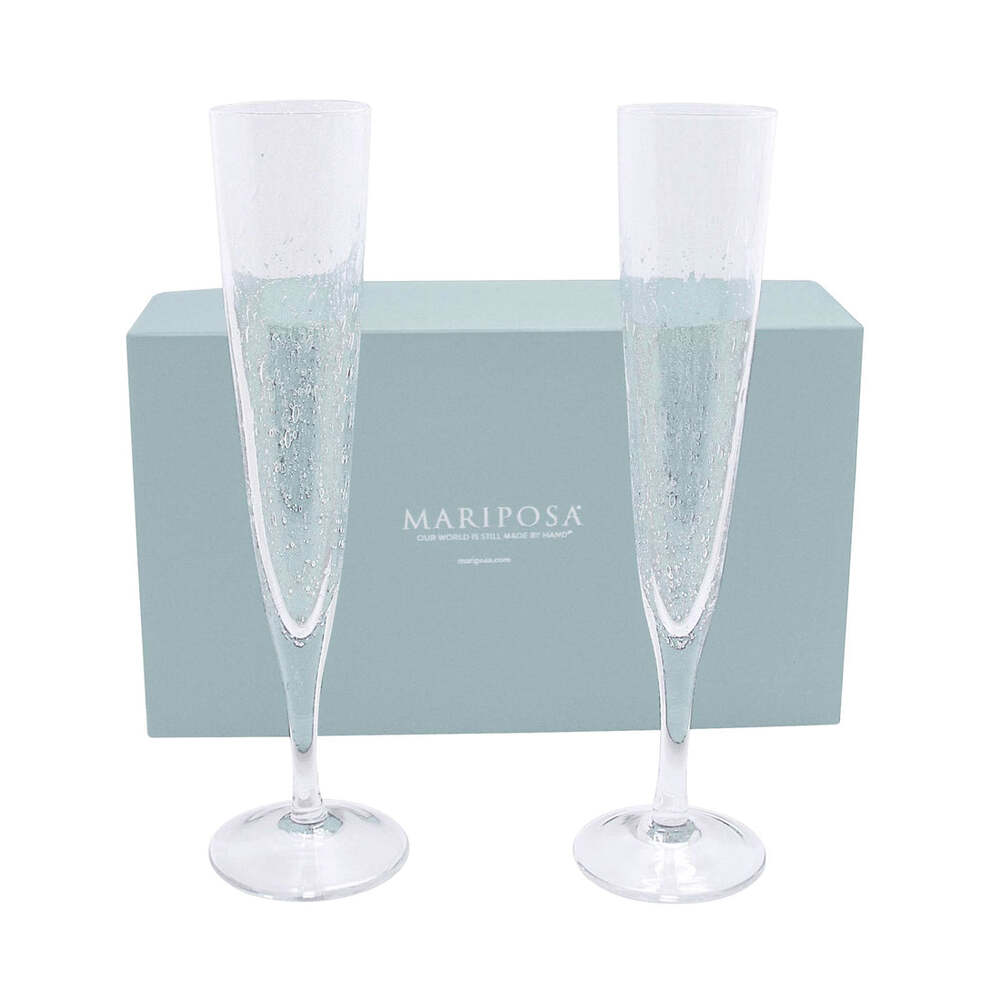 Bellini Champagne Flutes Gift Boxed Set 2 by Mariposa