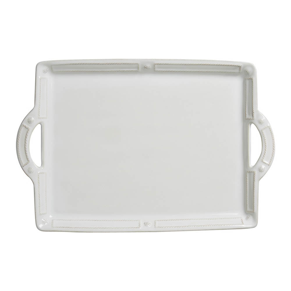 Berry and Thread French Panel White Handled Tray by Juliska
