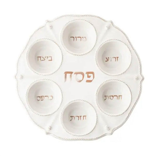 Berry and Thread Whitewash Seder Plate by Juliska