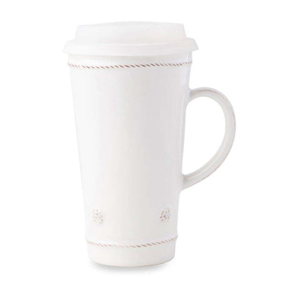 Berry & Thread Travel Mug with Silicone Lid - Whitewash by Juliska