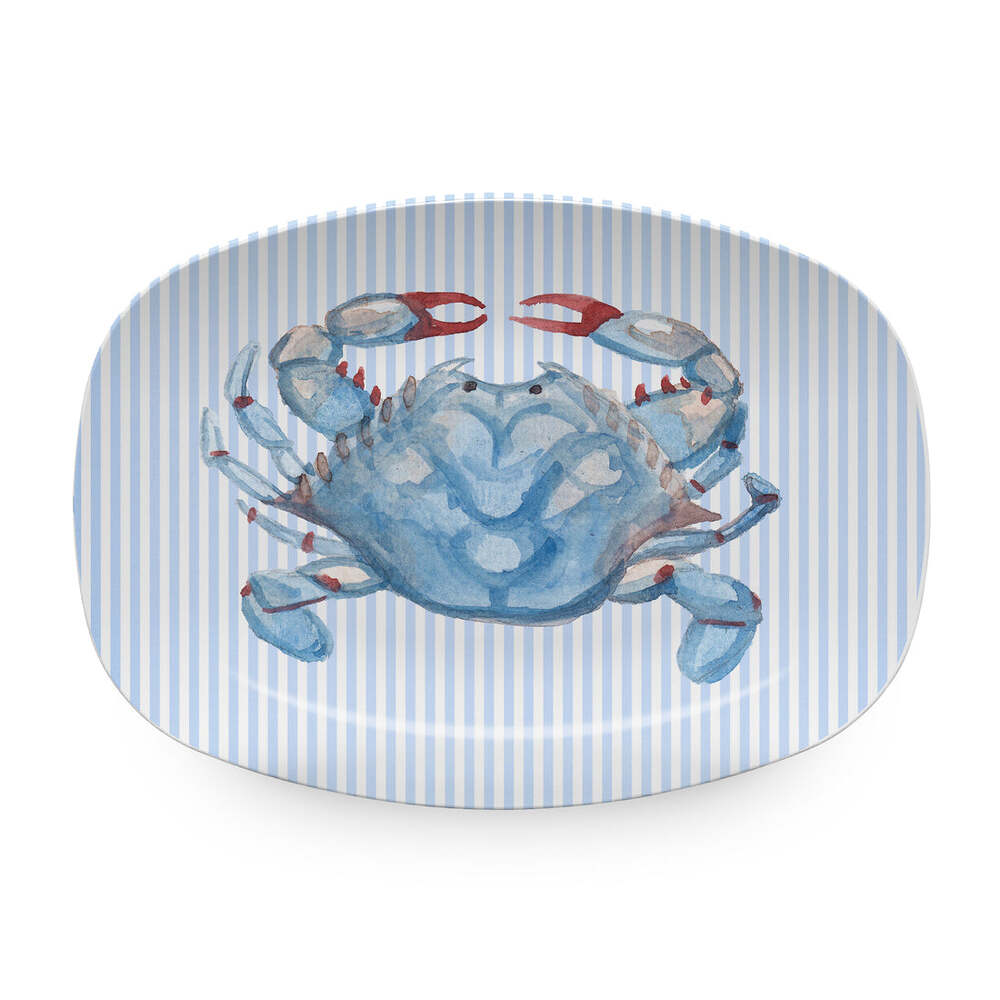 Blue Crabby Platter by Mariposa