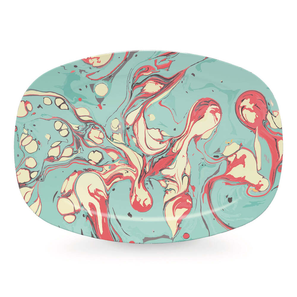 Blue Marbled Platter by Mariposa