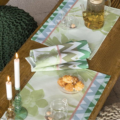 Box Set 2 Napkins La Vie En Vosges Green 23"X23" 100% Cotton by Le Jacquard Francais Additional Image - 2