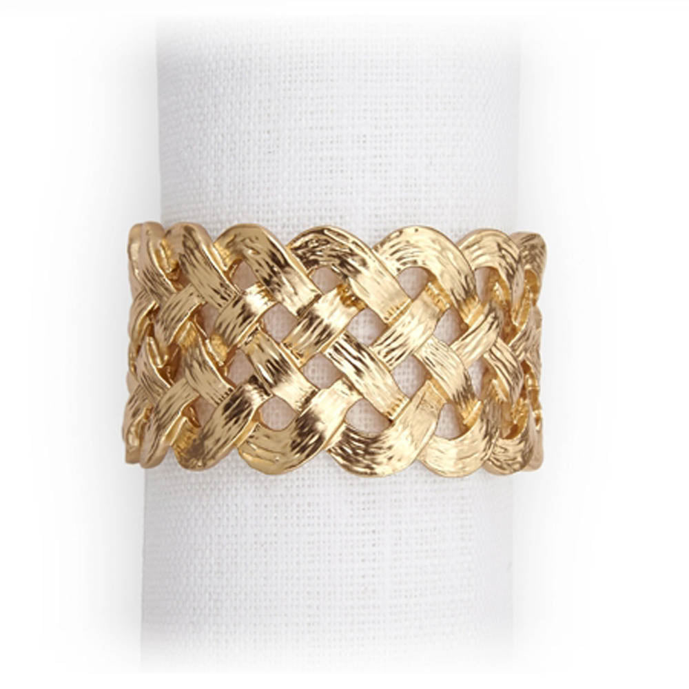 Braid Napkin Jewels Gold Set of 4 by L'Objet