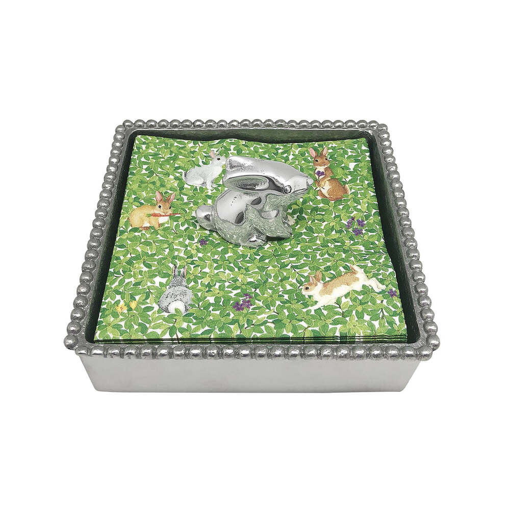 Bunny (2991) Beaded Napkin Box Set by Mariposa