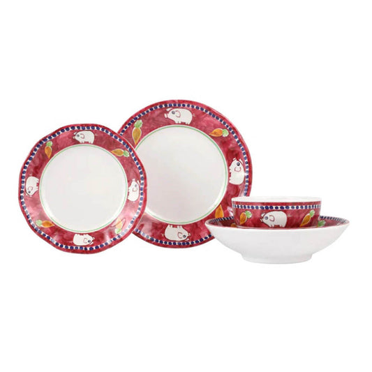 Campagna Melamine Porco 4 piece place setting Plate by VIETRI