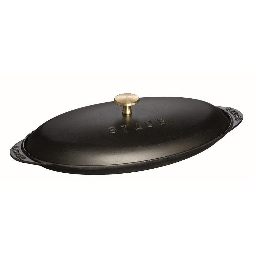 Cast Iron 14.5"x8" Covered Fish Pan Matte Black by Staub