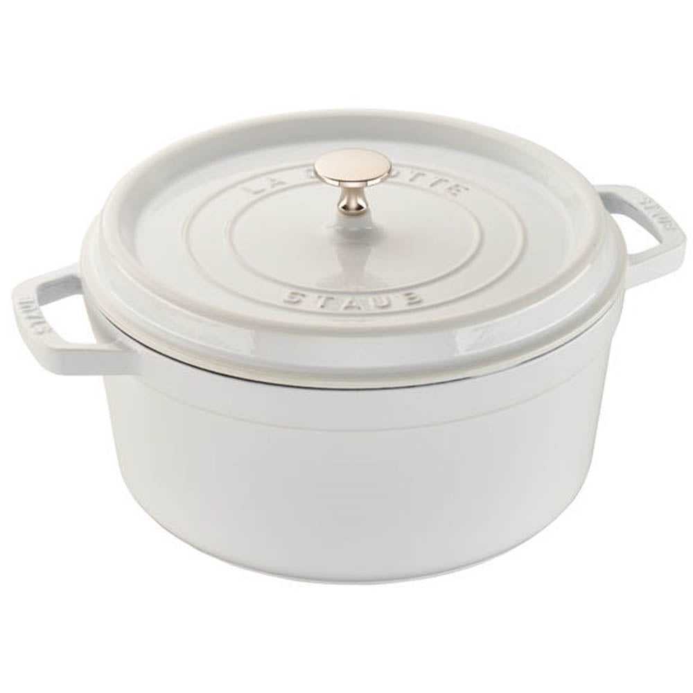 Cast Iron 5.5-qt Round Cocotte White by Staub