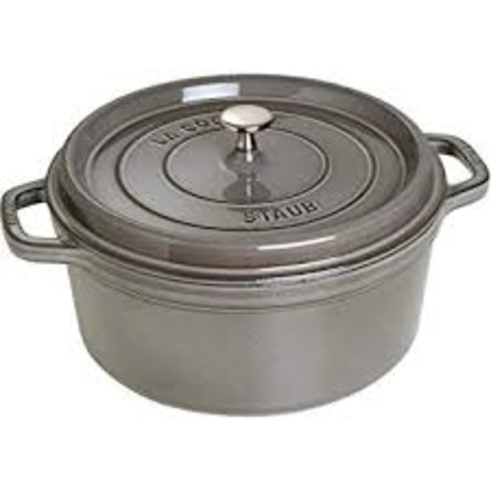 Cast Iron 7-qt Round Cocotte - Graphite Grey by Staub