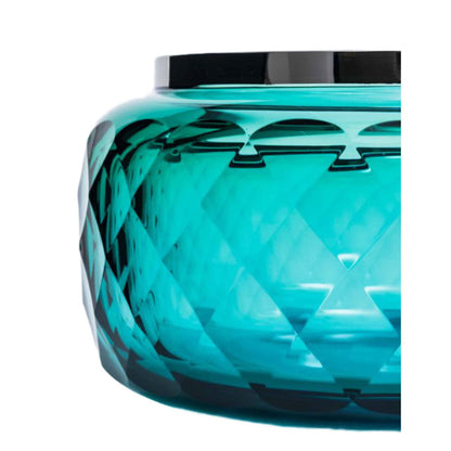 Chia Te Bowl, 28.6 cm - Aquamarine with Green Crystal by Moser Additional image - 3