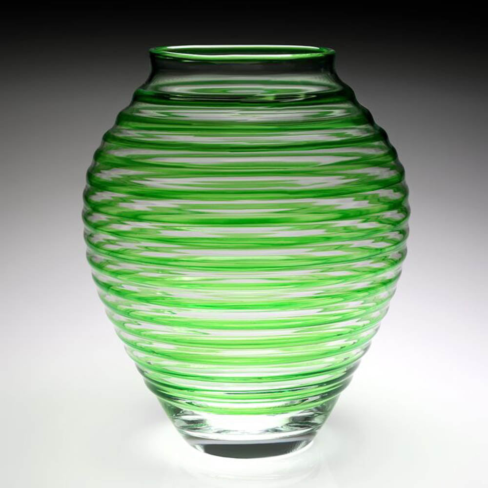 Circe Vase Green (16"/40.50cm) by William Yeoward Crystal Additional Image - 1