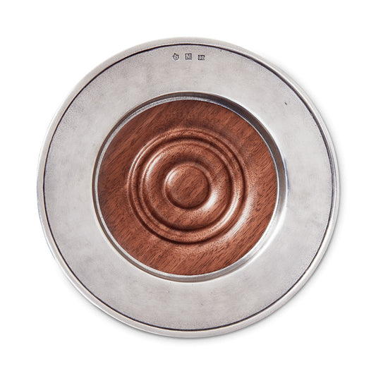 Convivio Bottle Coaster with Wood Insert by Match Pewter