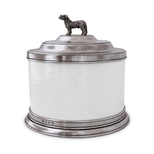 Convivio Cookie Jar with Dog Finial by Match Pewter