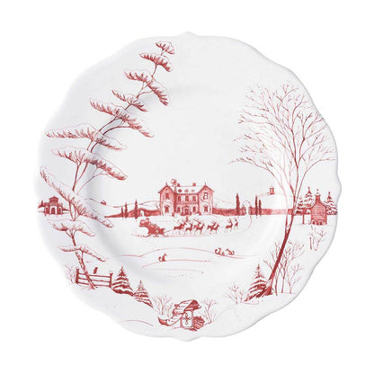 Country Estates Winter Frolic Ruby Dinner Plate Christmas by Juliska