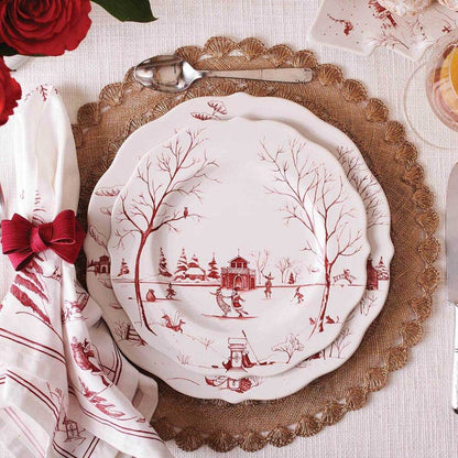 Country Estates Winter Frolic Ruby Dinner Plate Christmas by Juliska Additional Image - 3