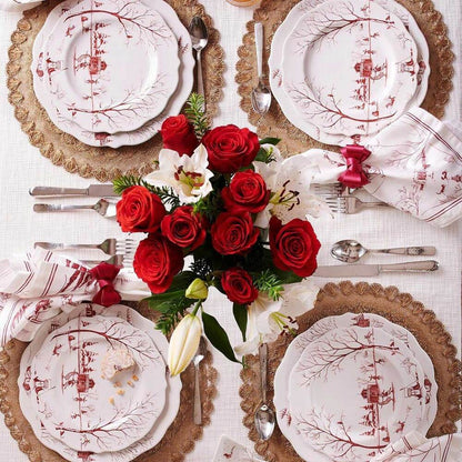 Country Estates Winter Frolic Ruby Dinner Plate Christmas by Juliska Additional Image - 4
