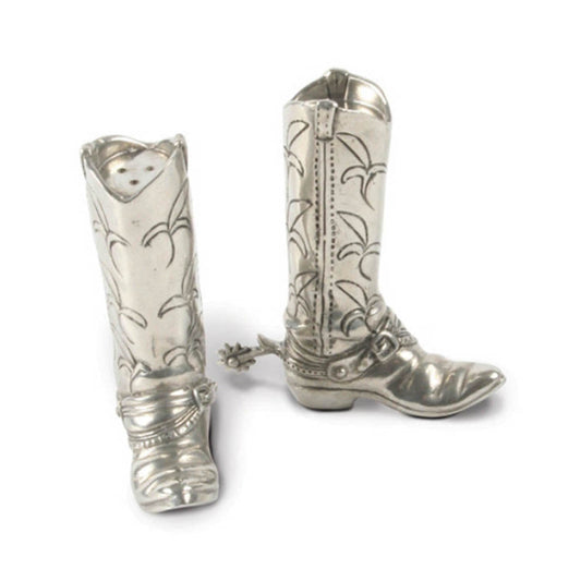 Cowboy Boot Pewter Salt and Pepper Shakers by Vagabond House