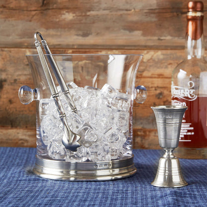 Crystal Ice Bucket with Handles and Tongs Set by Match Pewter Additional Image 1