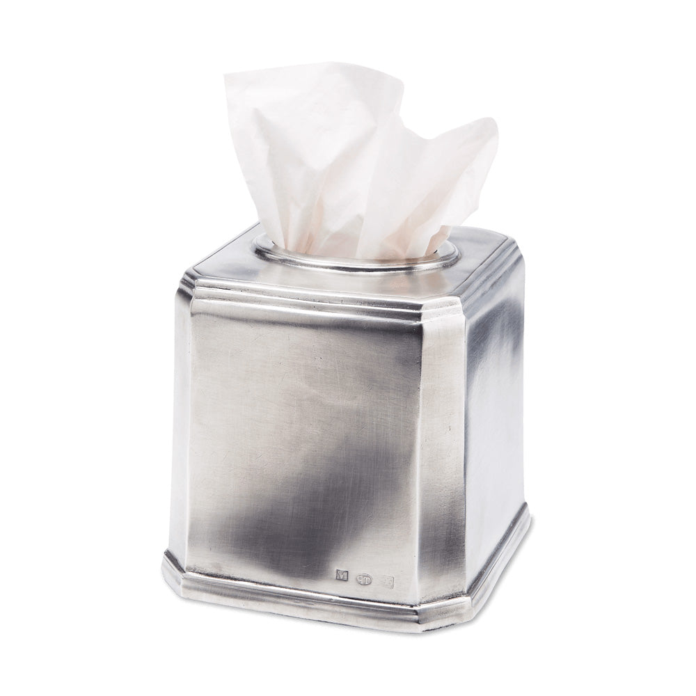 Dolomiti Tissue Box, Square by Match Pewter