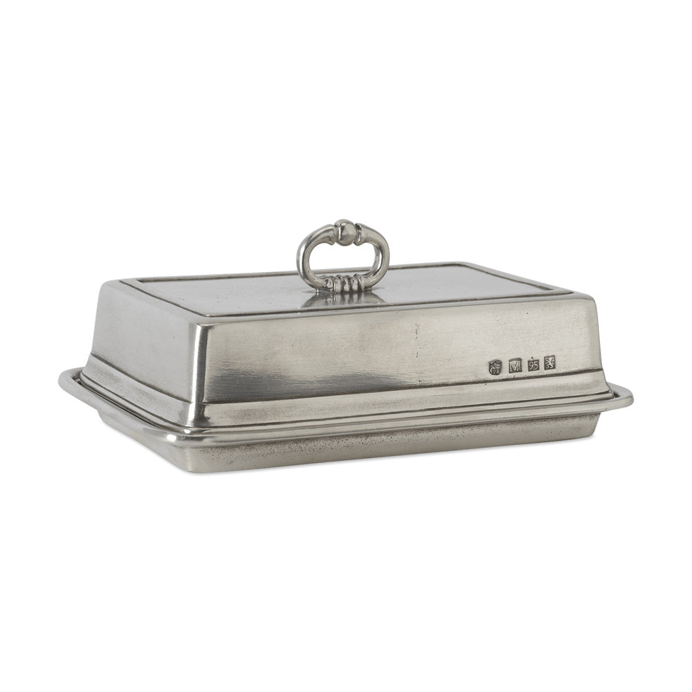 Double Butter Dish with Cover by Match Pewter