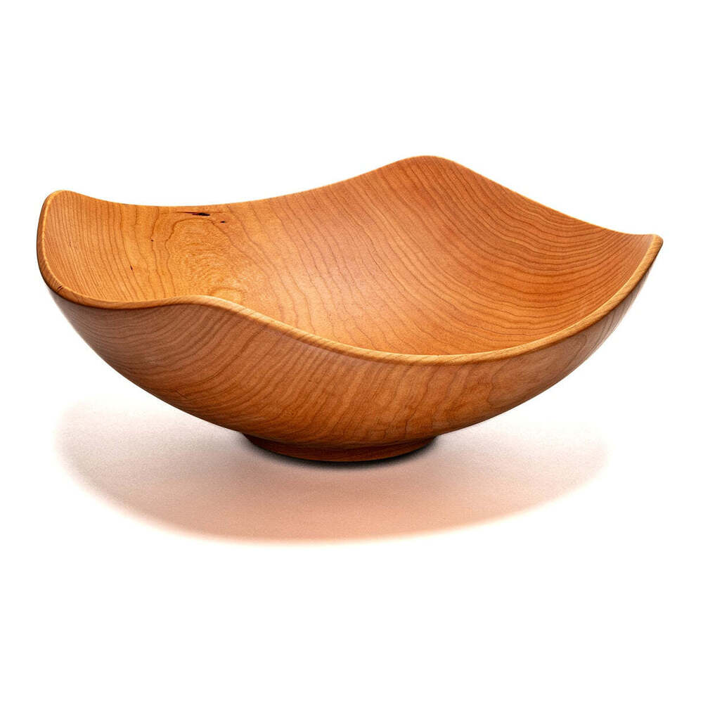 Echo 16" Cherry Square Wooden Bowl by Andrew Pearce Additional Image - 1