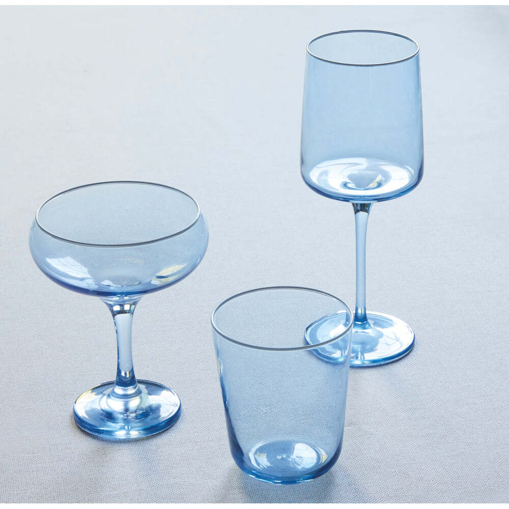 Fine Line Light Blue with White Rim Wine Glass - Thumbnail 3