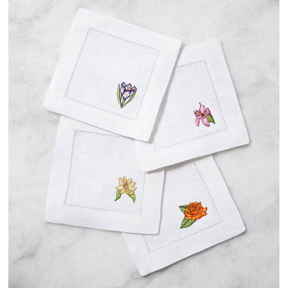 Fioritura Set of 4 Cocktail Napkin by SFERRA