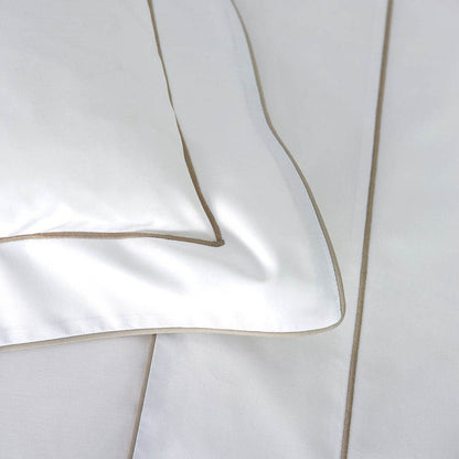 Flandre Luxury White Fitted Sheet by Yves Delorme Additional Image - 9