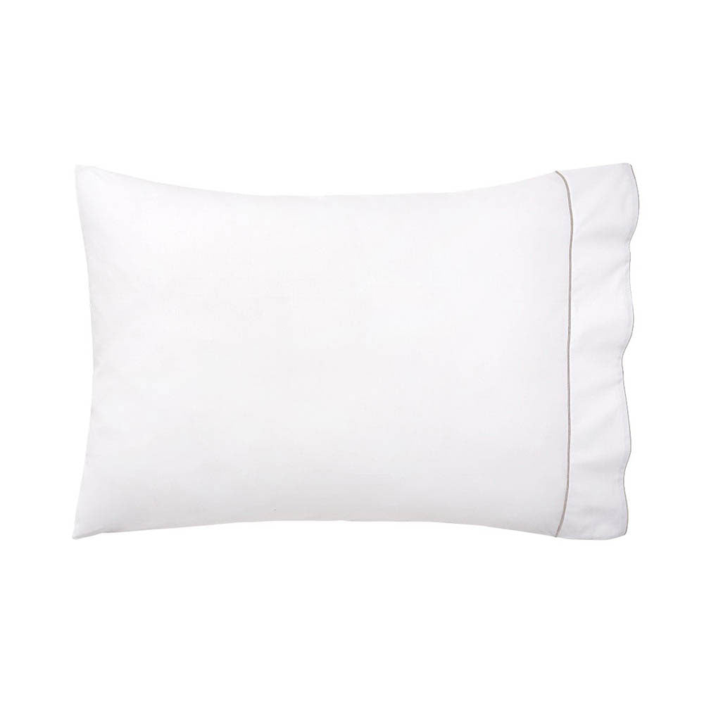 Flandre Luxury White Fitted Sheet by Yves Delorme Additional Image - 11