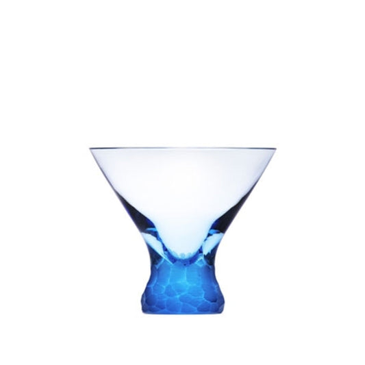 Fluent Pebbles Stemless Martini in Aqua by Moser