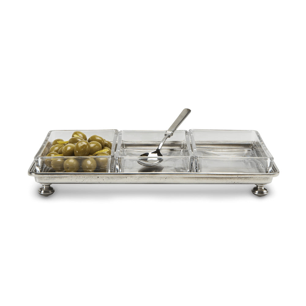 Footed Crudite Tray by Match Pewter