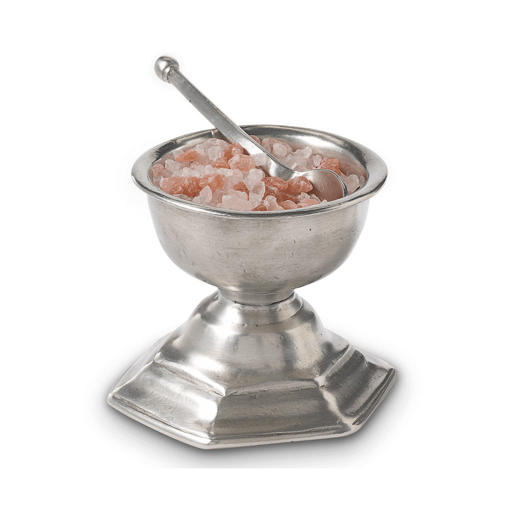 Footed Salt Cellar with Spoon by Match Pewter